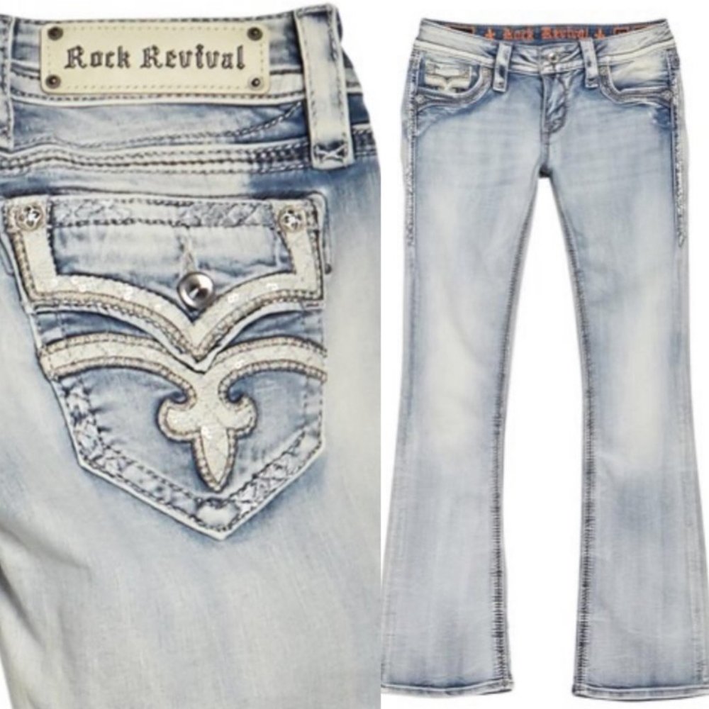 NWT Rock Revival Light Wash RAVEN Bootcut Jeans